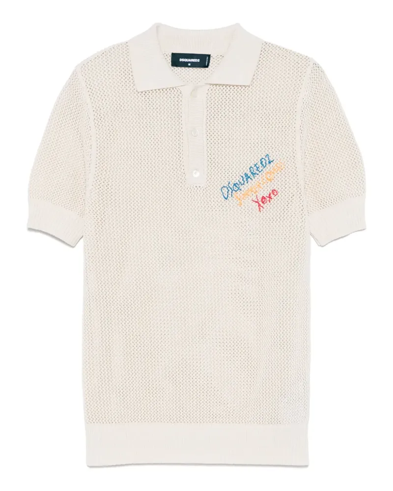 Dsquared2 Gestricktes Poloshirt - Nude Nude