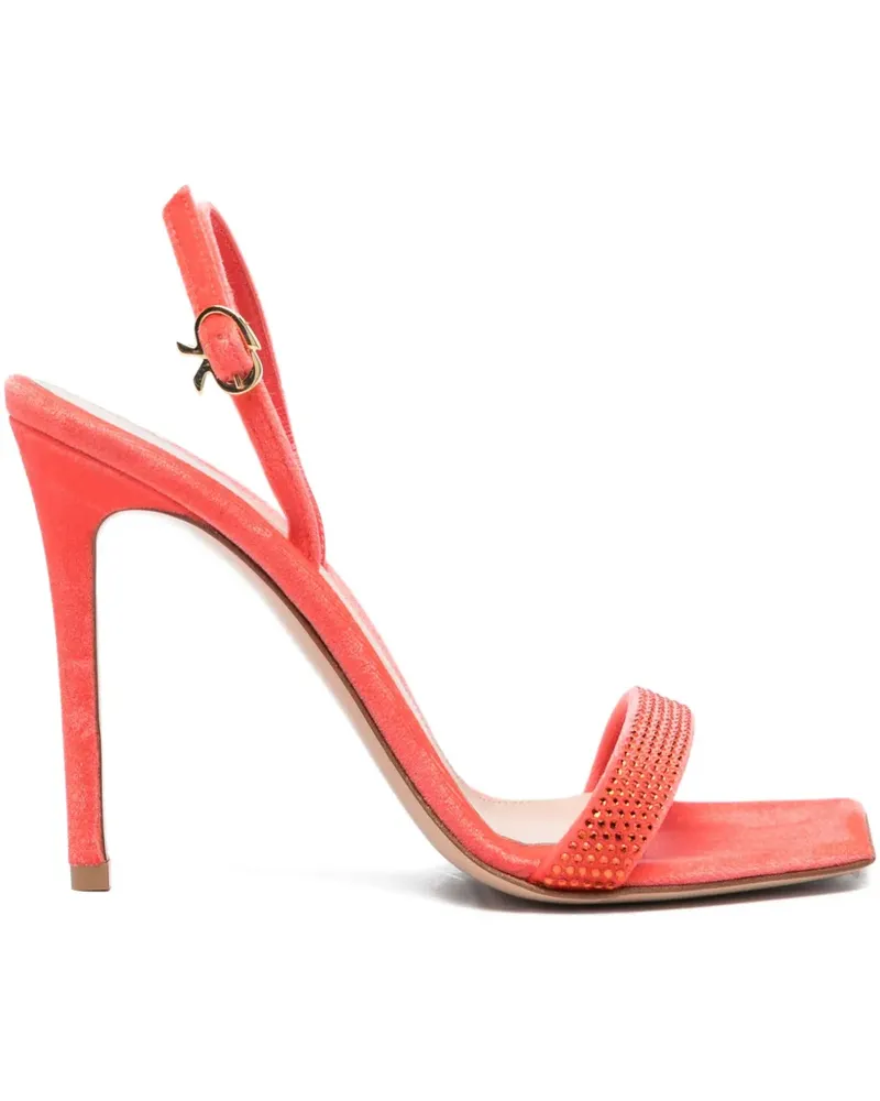 Gianvito Rossi 105mm crystal-embellished slingback sandals - Rot Rot
