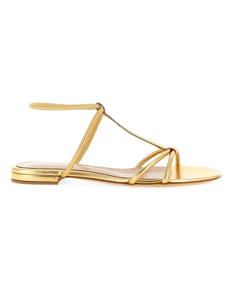Gianvito Rossi Lilo elastic leather sandals - Gold Gold