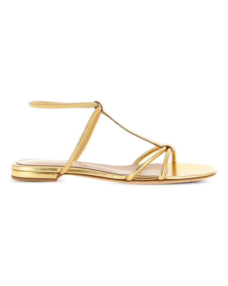 Gianvito Rossi Lilo elastic leather sandals - Gold Gold