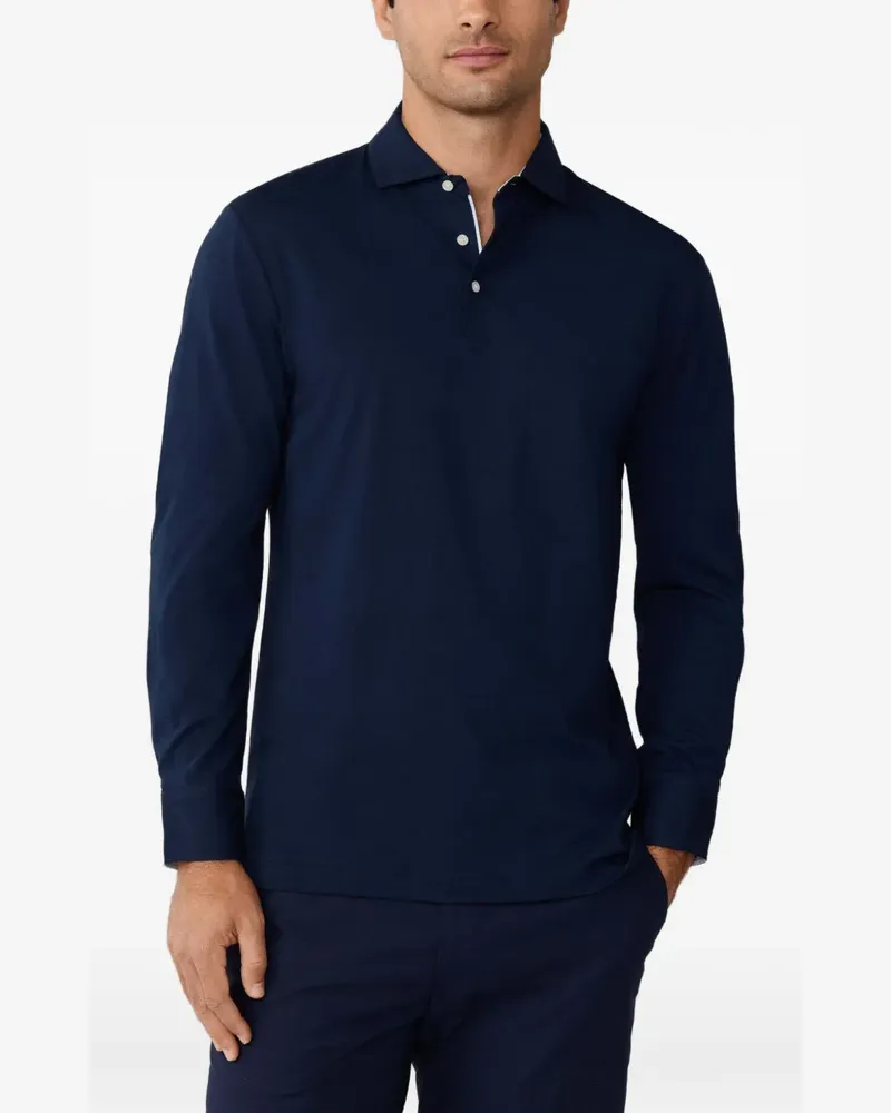 Hackett Langärmeliges Poloshirt - Blau Blau