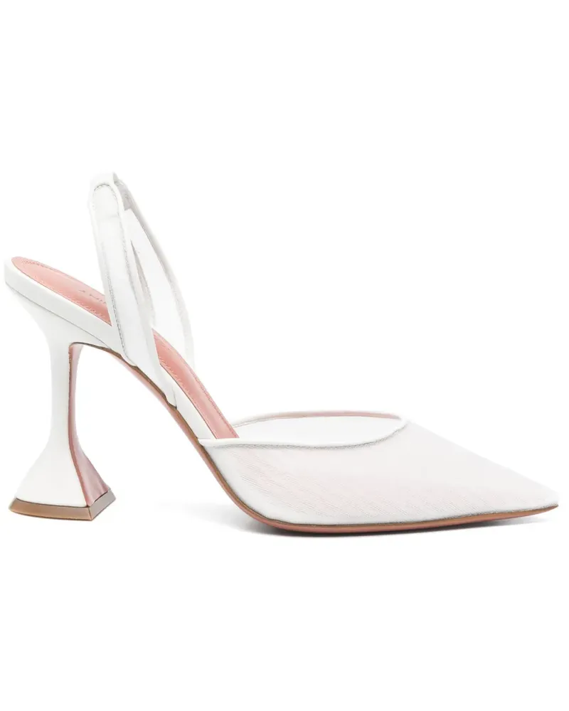 Amina Muaddi Holli Pumps 100mm - Weiß Weiß
