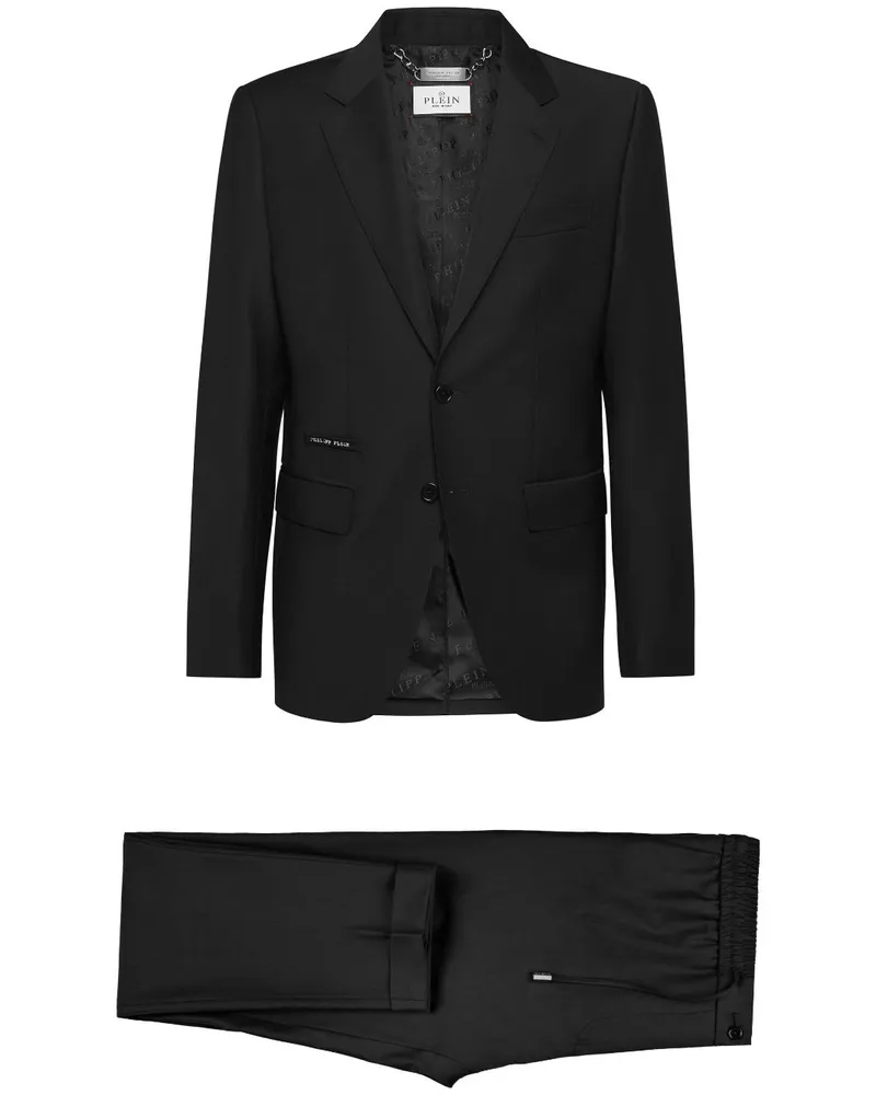 Philipp Plein Anzug mit Logo-Schild - Schwarz Schwarz