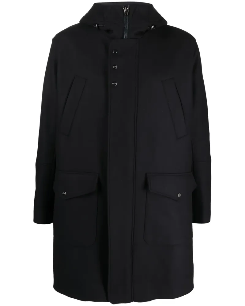 Herno Fein gerippter Parka mit Logo-Schild - Braun Braun