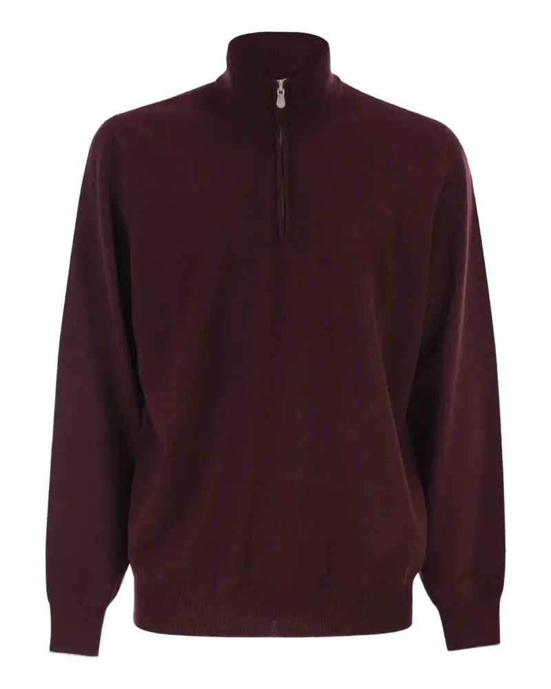 Brunello Cucinelli quarter-zip cashmere sweater - Rot Rot