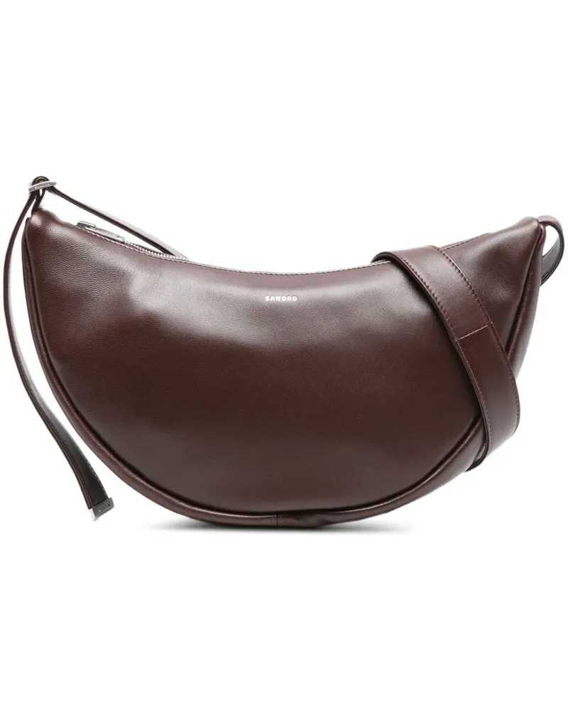 Sandro Schultertasche aus Leder - Braun Braun