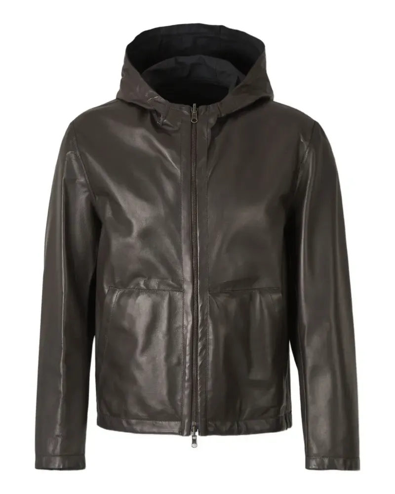 Salvatore Santoro Lederjacke mit Kapuze - Braun Braun