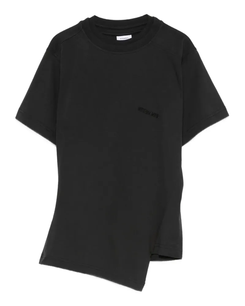 VETEMENTS Asymmetrisches T-Shirt - Schwarz Schwarz