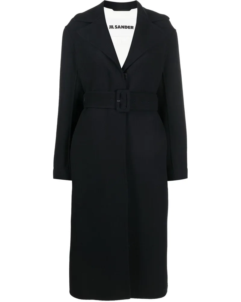 Jil Sander Mantel mit Gürtel - Blau Blau