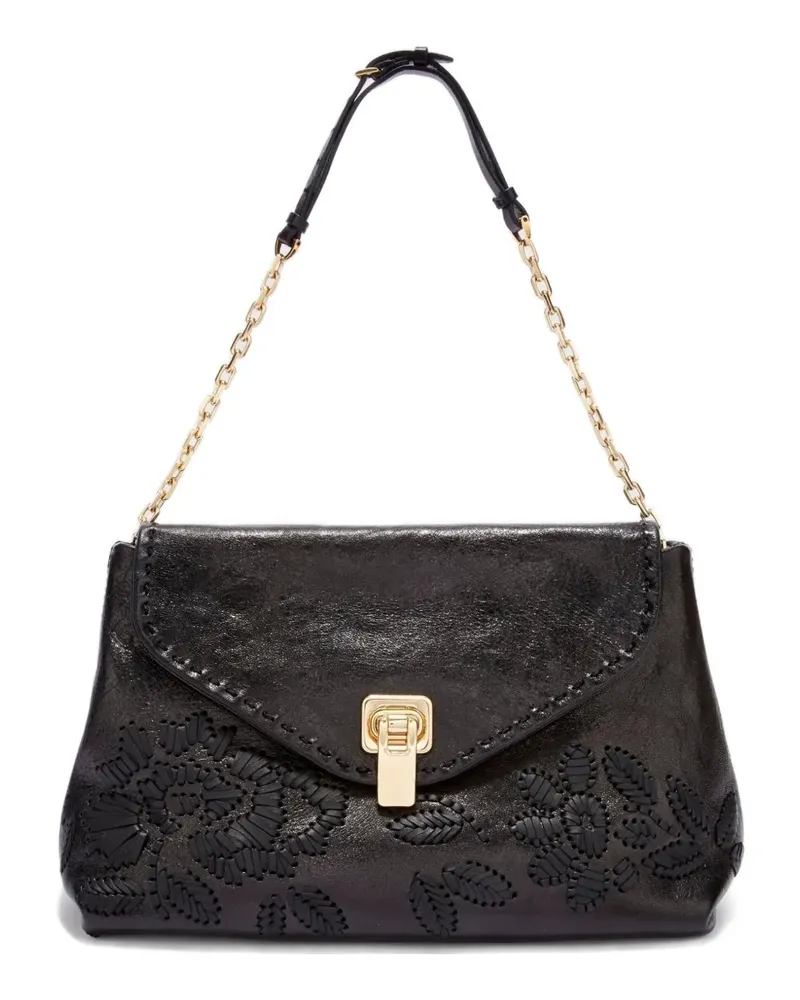 Ermanno Scervino New Joy Schultertasche mit Blumenstickerei - Schwarz Schwarz