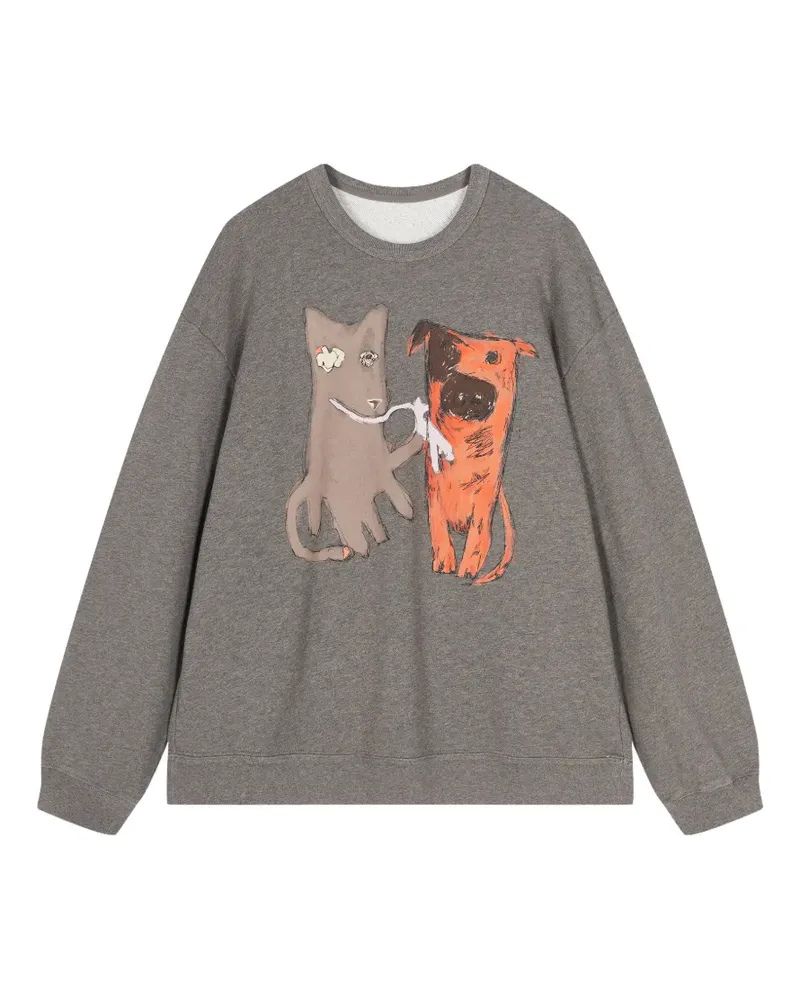 JNBY Sweatshirt mit grafischem Print - Grau Grau
