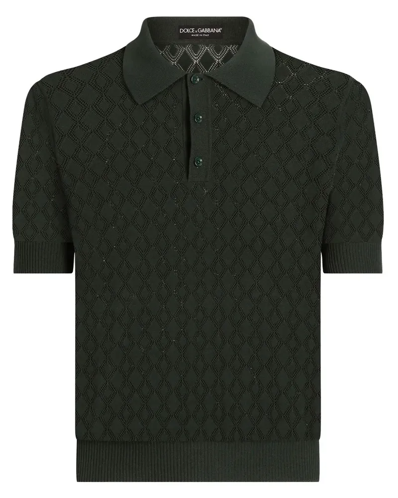 Dolce & Gabbana Gestricktes Poloshirt - Grün Grün
