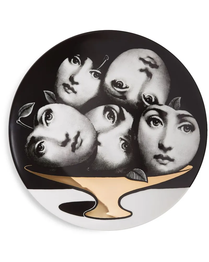 Fornasetti Variazioni n.104 Wandteller Schwarz