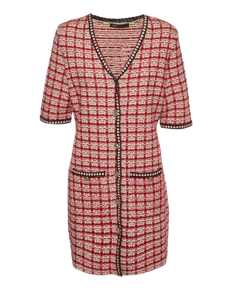 Maje Retalo Minikleid mit Karomuster - Rot Rot