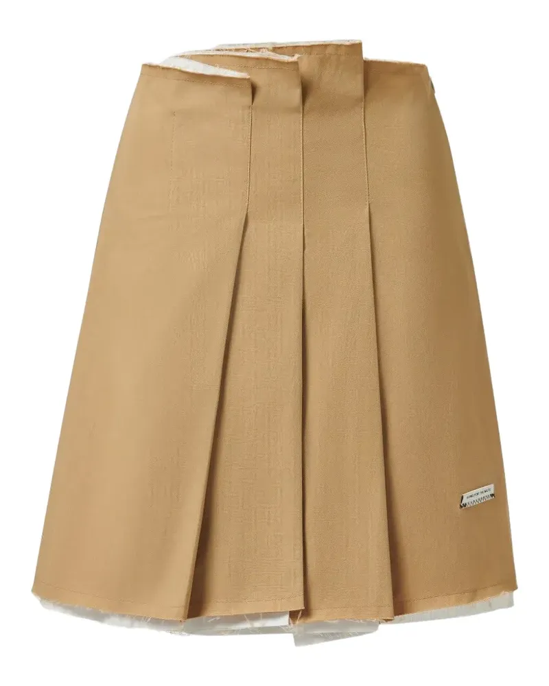 Song For The Mute pleated raw-edge skirt - Nude Nude