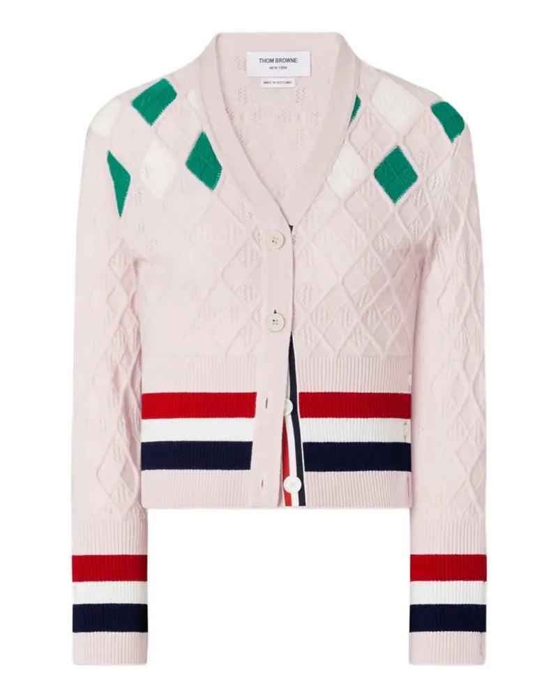 Thom Browne Cardigan mit Argyle-Muster - Rosa Rosa