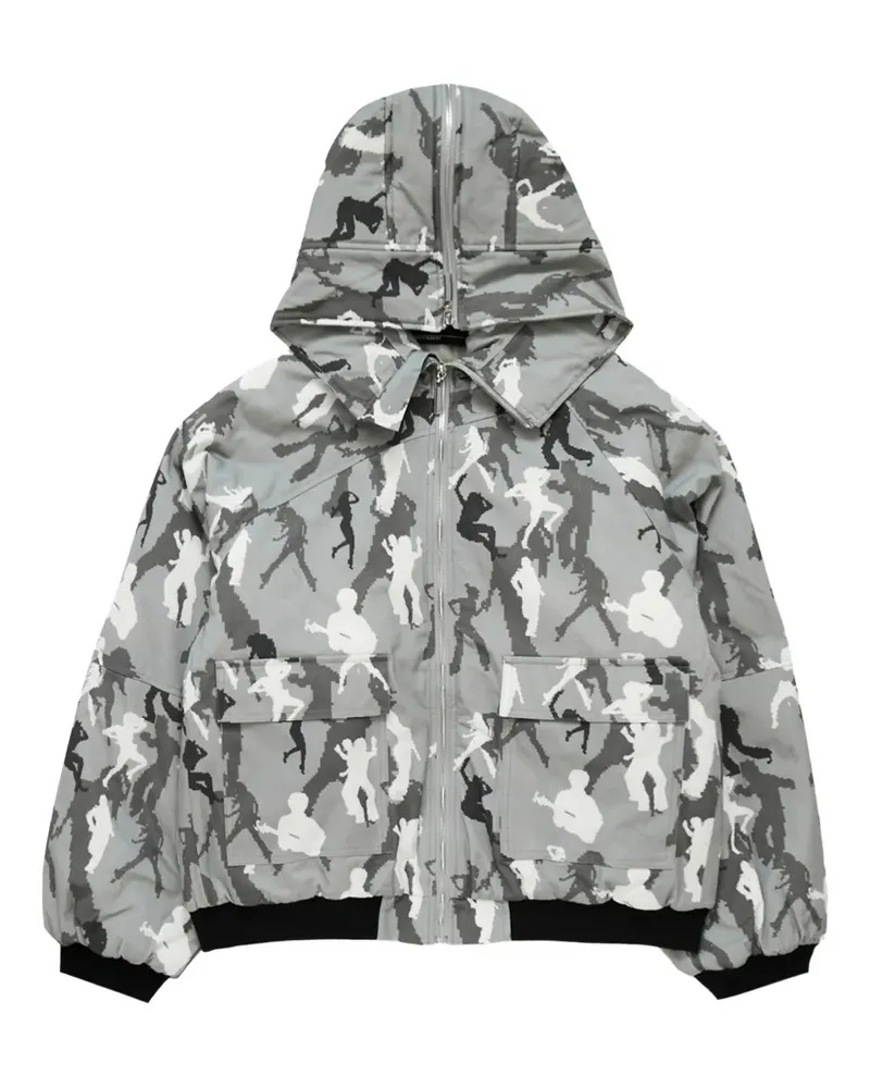 Spencer Badu hooded camouflage jacket - Grau Grau