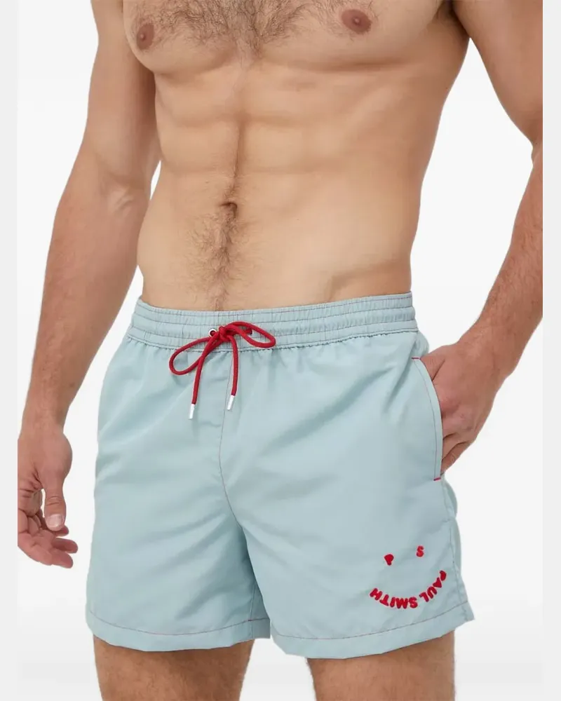 Paul Smith Happy Face Badeshorts mit Logo - Blau Blau