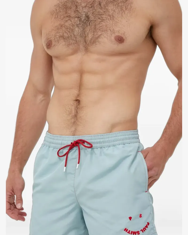Paul Smith Happy Face Badeshorts mit Logo - Blau Blau