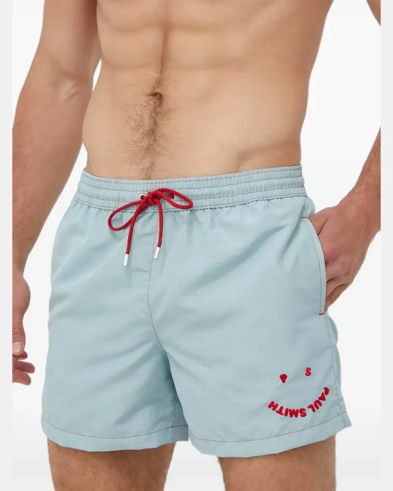 Paul Smith Happy Face Badeshorts mit Logo - Blau Blau