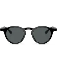 Oliver Peoples Sonnenbrille mit rundem Gestell Schwarz