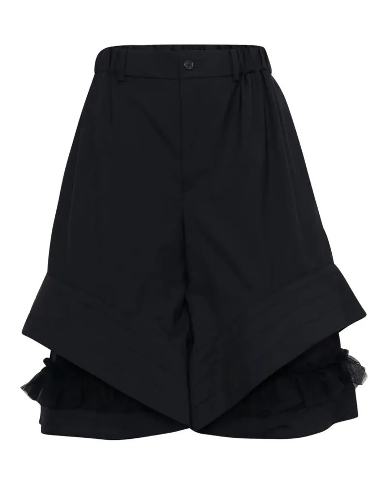 Noir Kei Ninomiya gathered layered shorts - Schwarz Schwarz