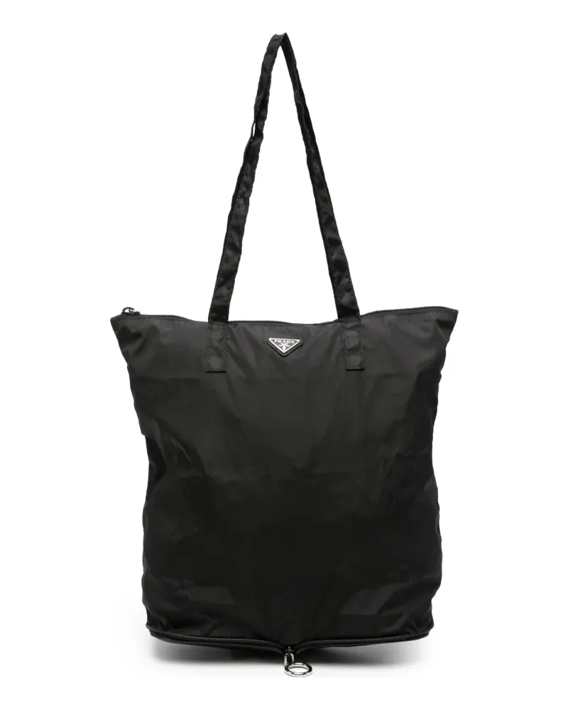 Prada logo-plaque tote bag - Schwarz Schwarz