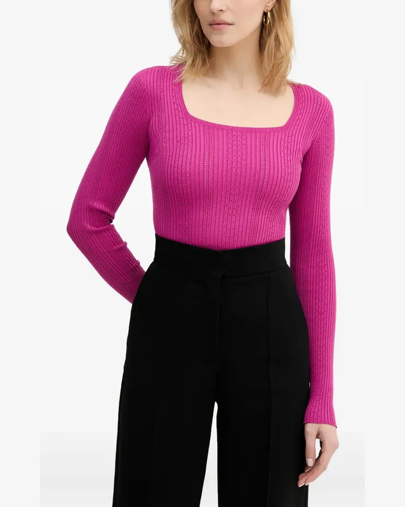 Twin-Set Pullover mit eckigem Ausschnitt - Rosa Rosa