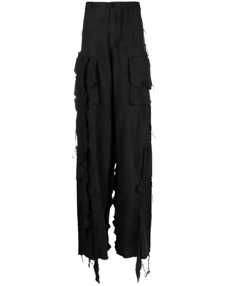 Natasha Zinko Cargohose mit weitem Bein - Schwarz Schwarz