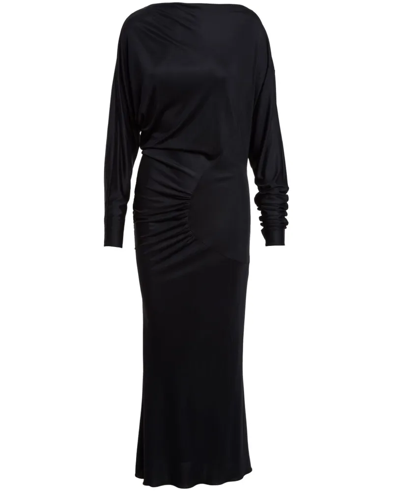 KHAITE Gerafftes The Oron Maxikleid - Schwarz Schwarz