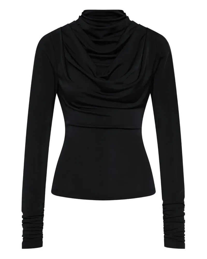 Rebecca Vallance Erin Langarmshirt mit Wasserfall-Effekt - Schwarz Schwarz