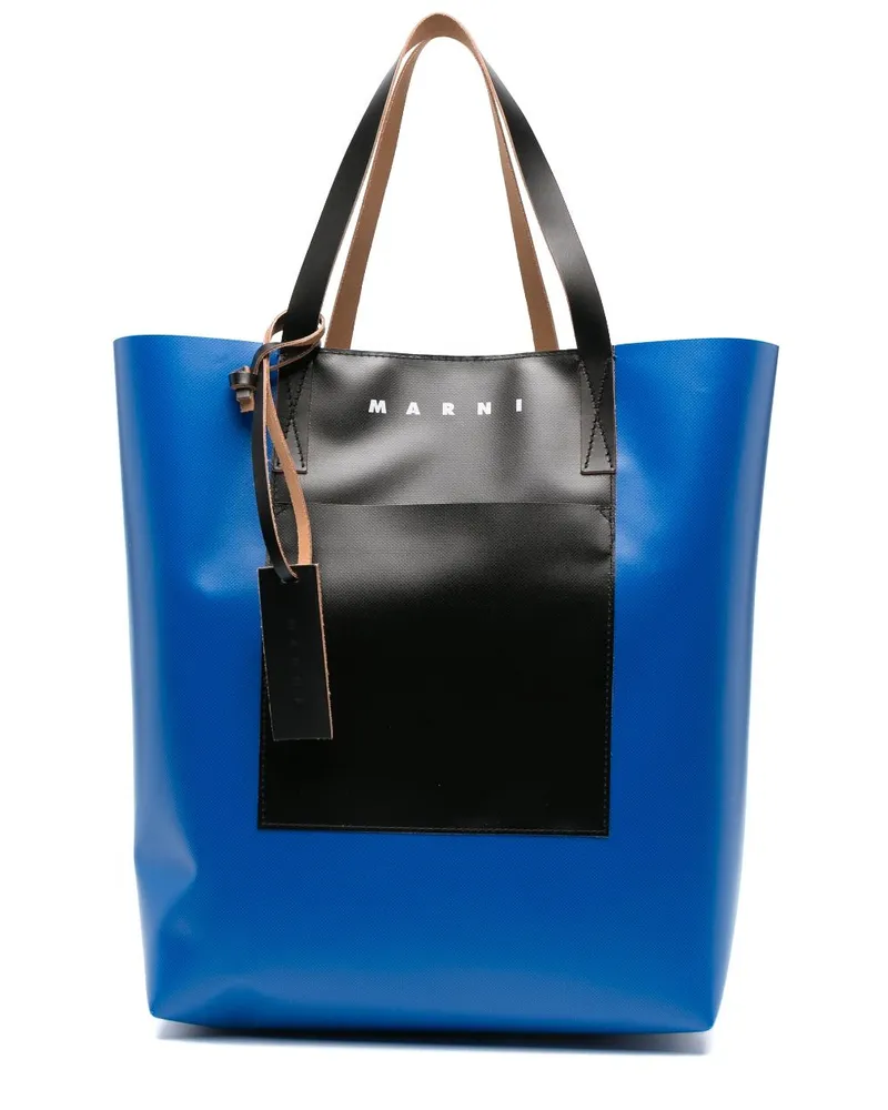 Marni Shopper mit Logo-Print - Blau Blau