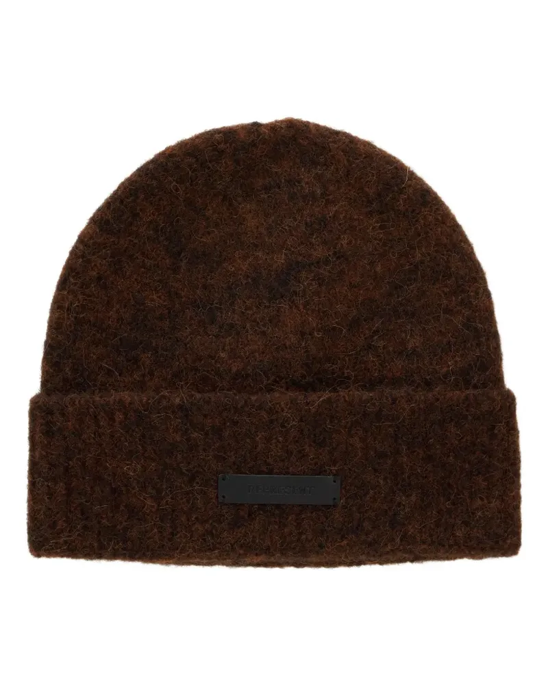 REPRESENT Beanie mit Logo-Schild - Braun Braun