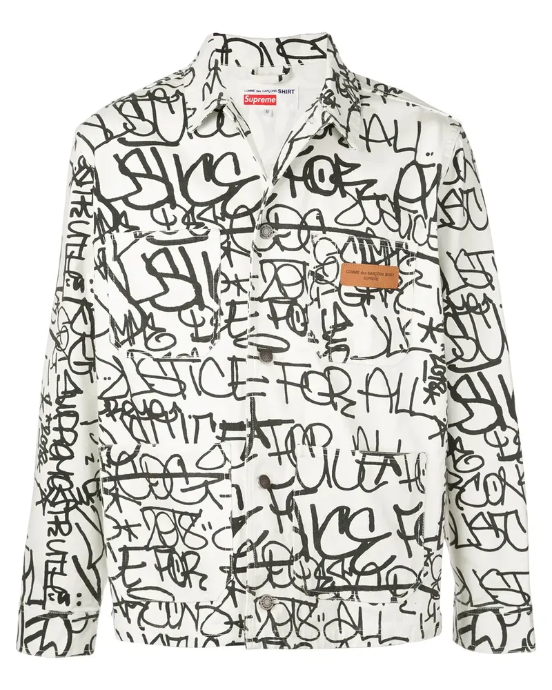 Supreme Being Jeansjacke mit Print - Weiß Weiß