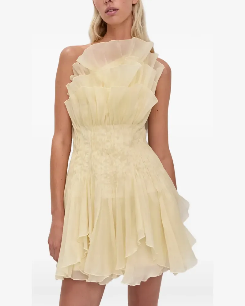 Aje. Gerüschtes Nisha Minikleid - Gelb Gelb