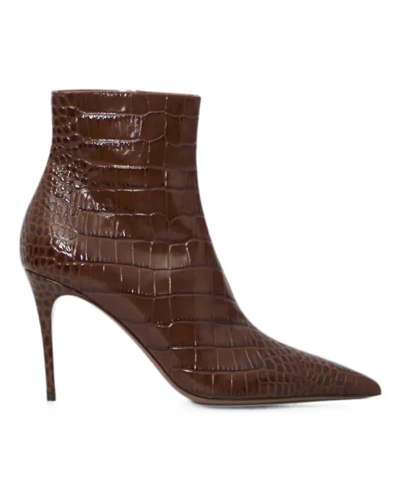 Paris Texas Vera 85 crocodile-print ankle boots - Braun Braun