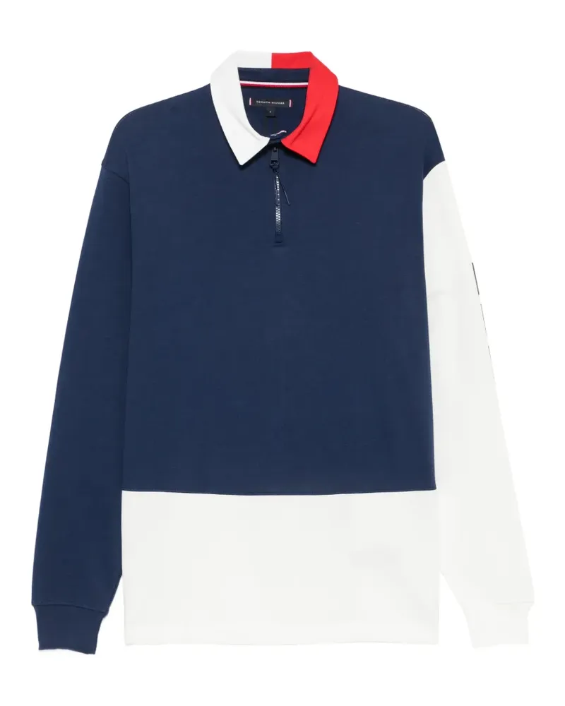 Tommy Hilfiger long-sleeve quarter-zip polo shirt - Blau Blau