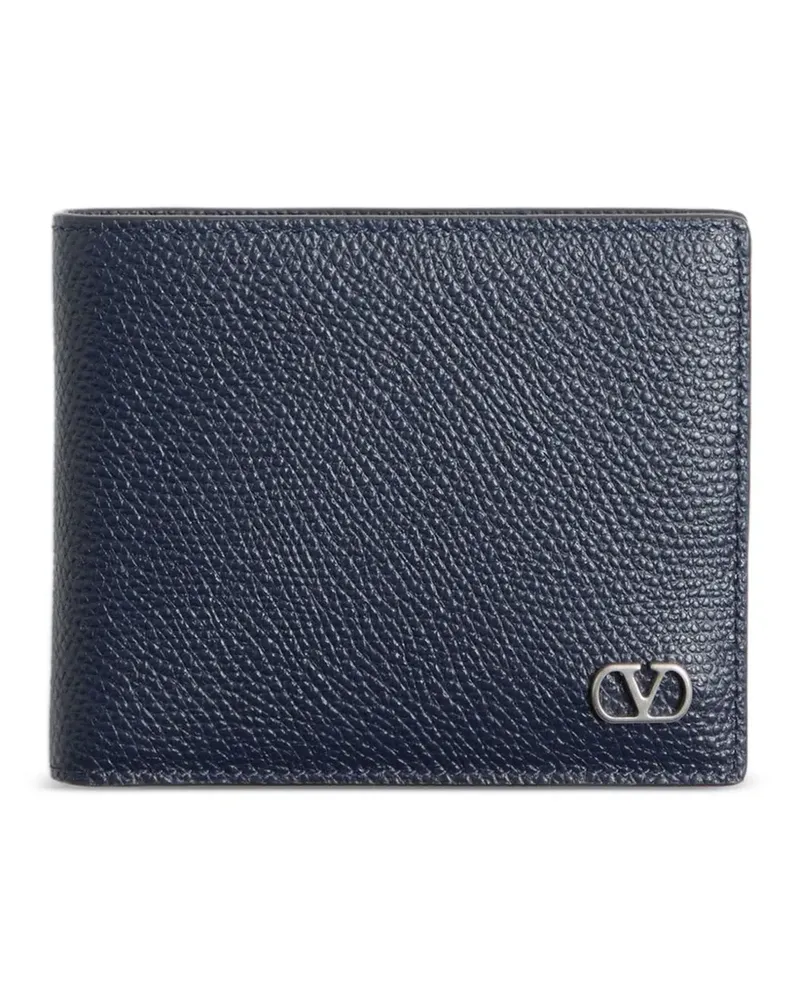 Valentino Garavani Strukturiertes VLogo Signature Portemonnaie - Blau Blau