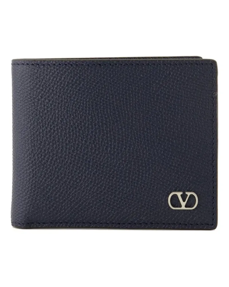 Valentino Garavani Strukturiertes VLogo Signature Portemonnaie - Blau Blau