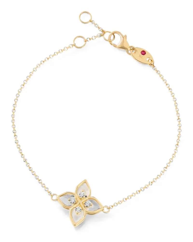Roberto Coin Princess Flower mother-of-pearl and diamond bracelet - Gold Gold