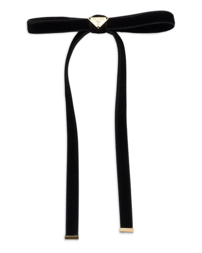 Prada Haarspange aus Samt - Schwarz Schwarz