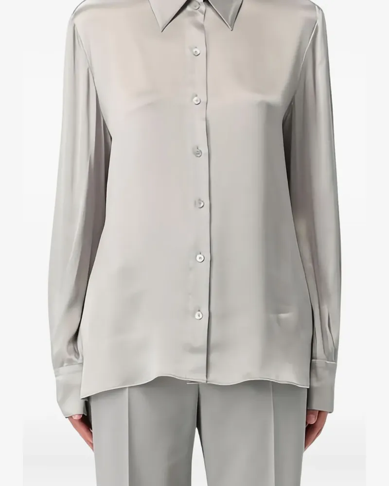 Alberta Ferretti Geknöpftes Satinhemd - Grau Grau