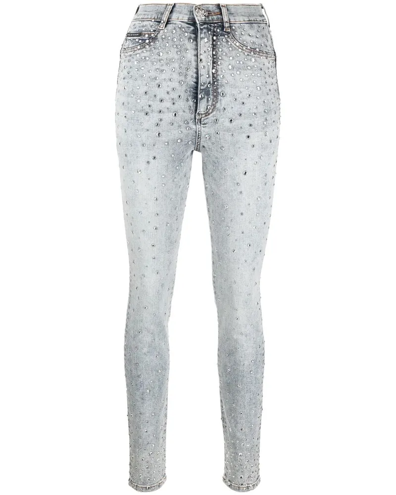 Philipp Plein Skinny-Jeans mit Strass - Blau Blau