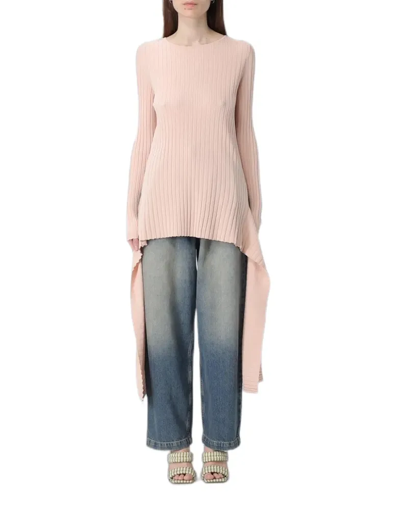 Moschino ribbed asymmetric sweater - Blau Blau