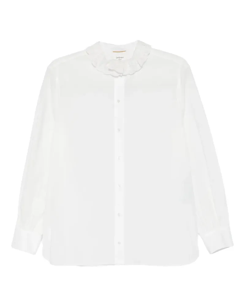 Saint Laurent Hemd mit Spitzenkragen - Weiß Weiß