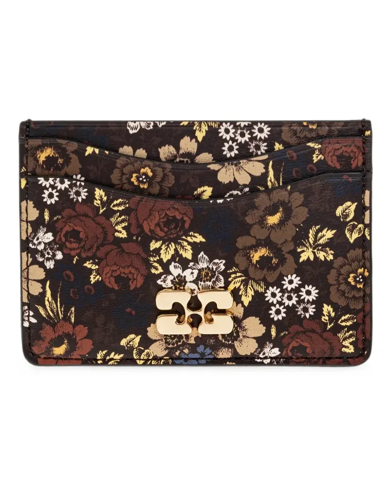 Ganni Kartenetui mit Blumenmotiv - Braun Braun