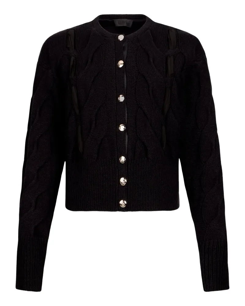 Liu Jo Cardigan mit Zopfmuster - Schwarz Schwarz