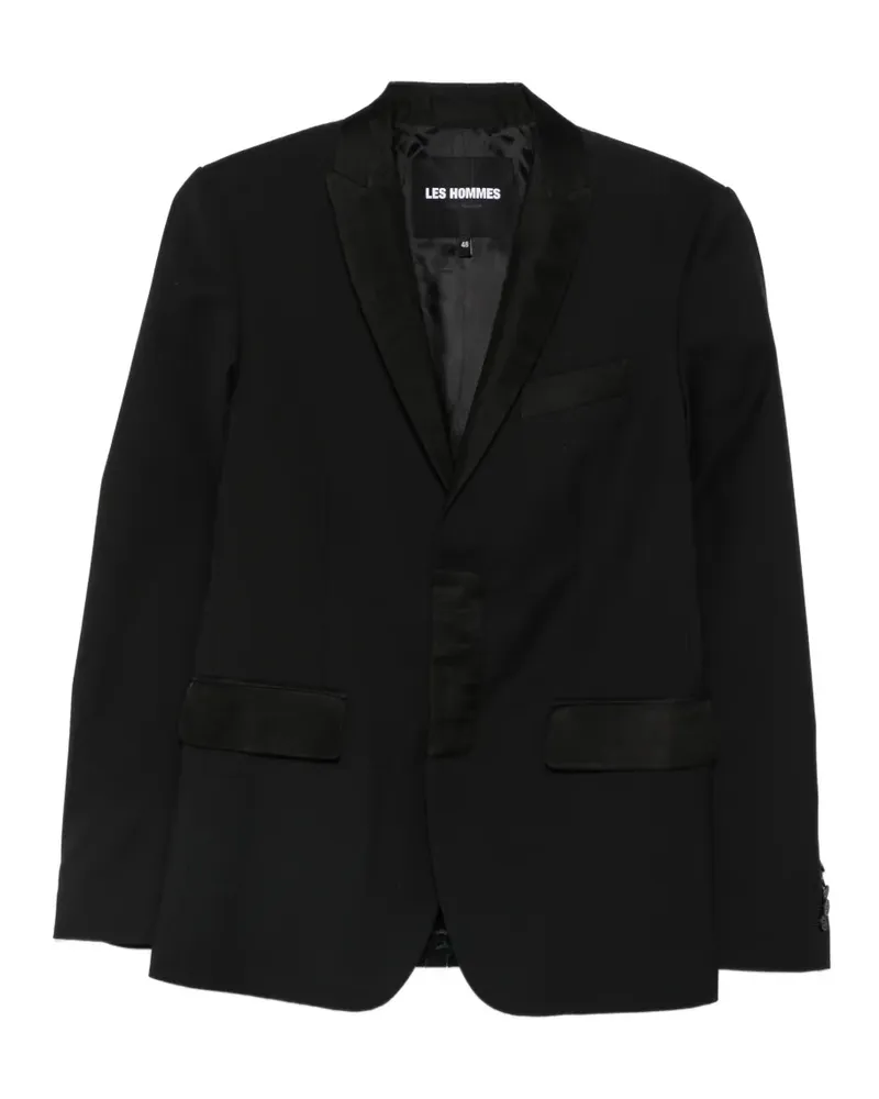 Les Hommes flap-pocket blazer - Schwarz Schwarz