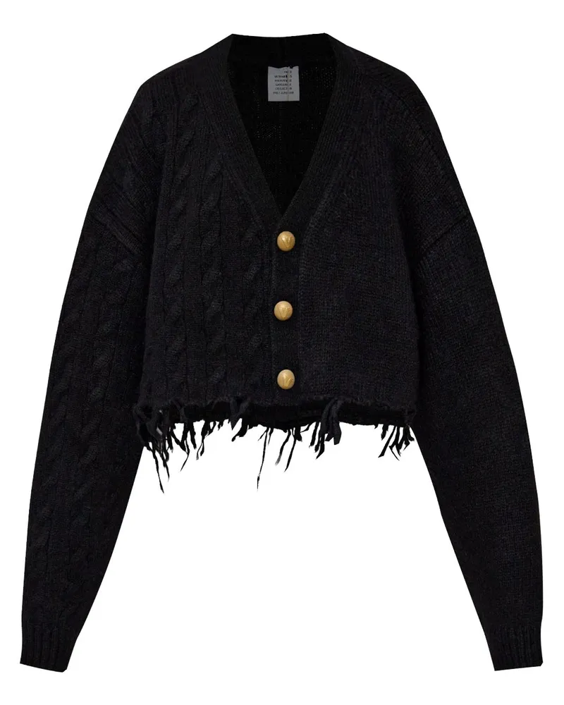 VETEMENTS Ausgefranster Cardigan - Schwarz Schwarz