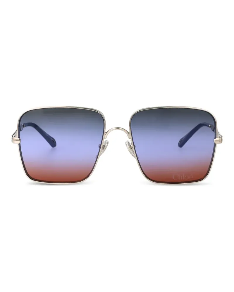 Chloé Sonnenbrille mit eckigem Gestell - Silber Silber